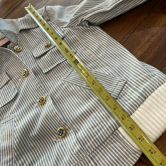 Marc by Marc Jacobs blue white striped cotton jacket size 2 sailor style preppy - Picture 16 of 17